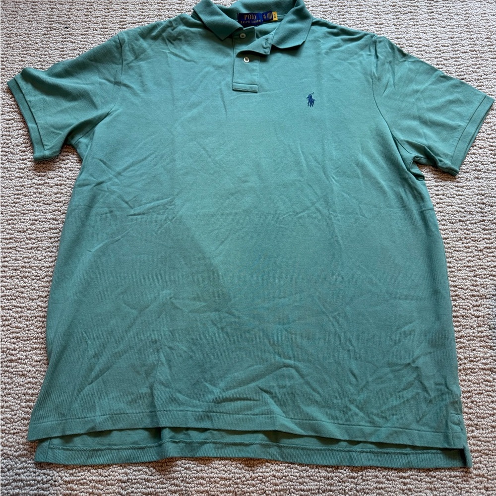 Ralph Lauren Green Polo Shirt Classic Cotton Pique